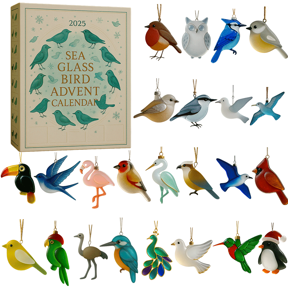 Meerglas Vogel Adventskalender